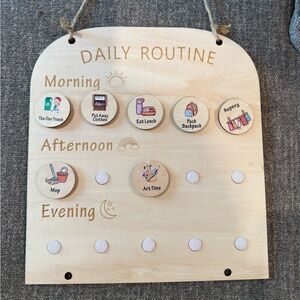 Wooden Daily Routine Chart
